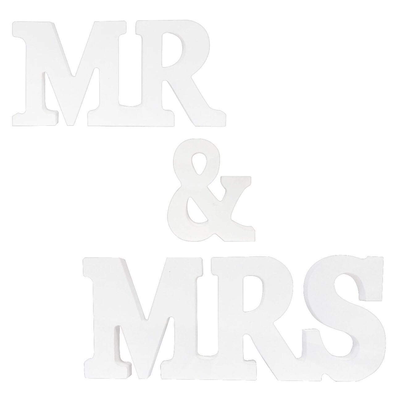 Wrapables Mr &#x26; Mrs White Wooden Letter Sign for Wedding Decoration